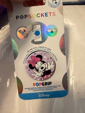PopSocket PopGrip Minnie Mouse Lavender & Pink Phone Grip New Minnie Mouse